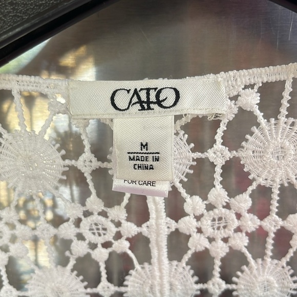 Crochet‎ lace cream long boho western vest shawl, women’s size Medium. Lace - Picture 7 of 11